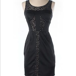 Jill Stuart Dress Black Satin & Lace LBD